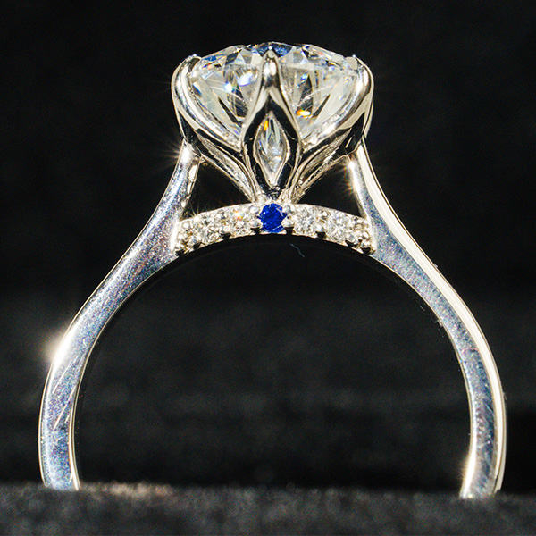 Hidden Halo Ring Blue Sapphire